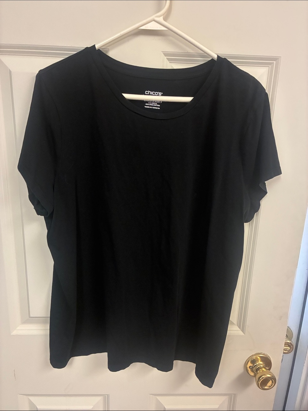Chico's Black Short Sleeve Crew Neck Tee